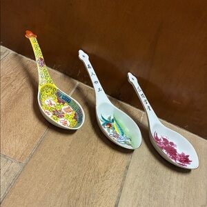 Vintage Japanese set of 3 spoon rest